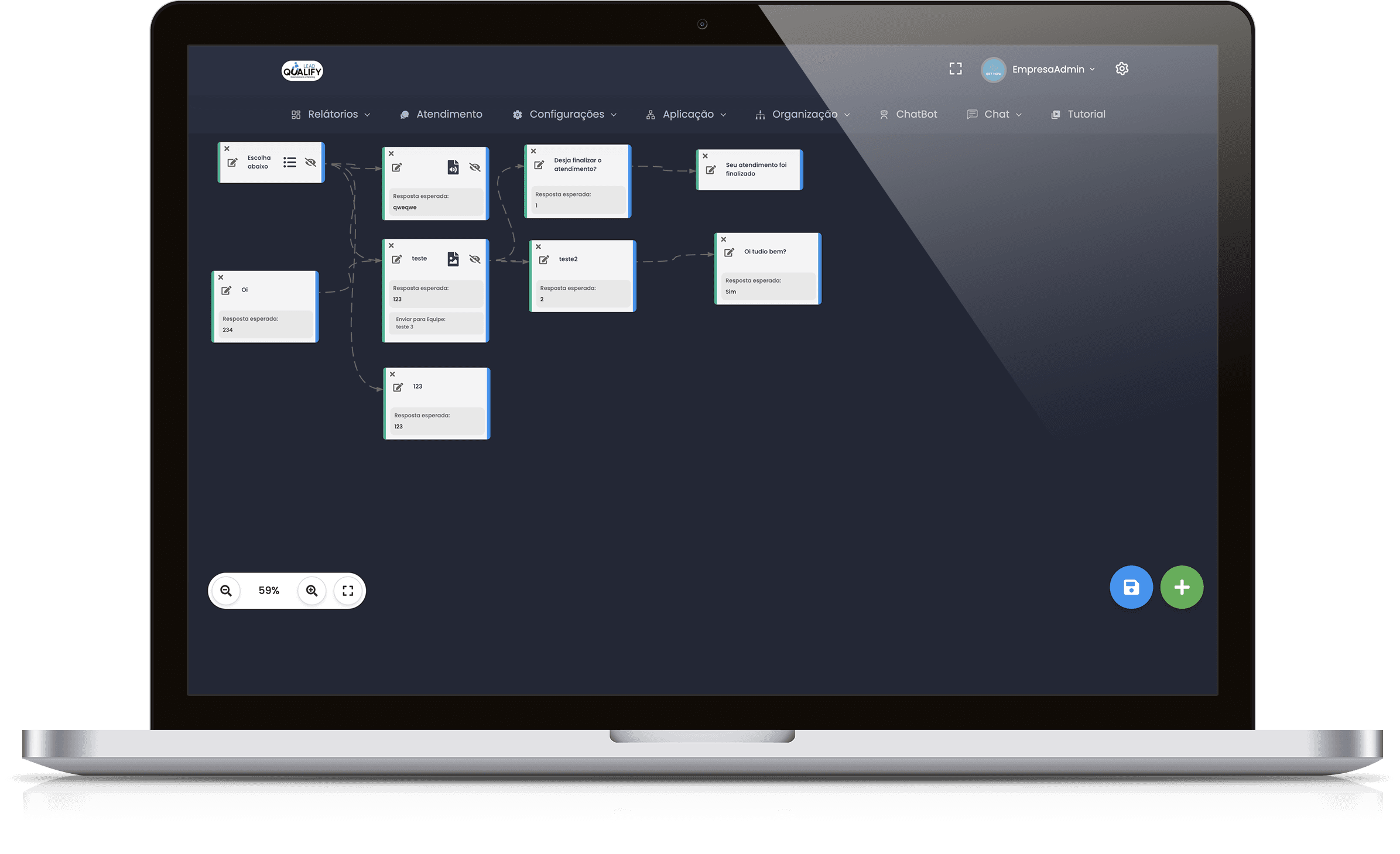 Smart ChatBot com dropzone interface